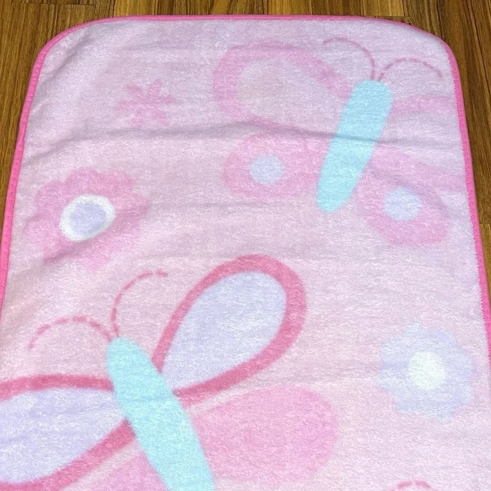 Garanimals Baby Blanket Butterfly Flower Pink Soft Fleece Throw Lovey 30